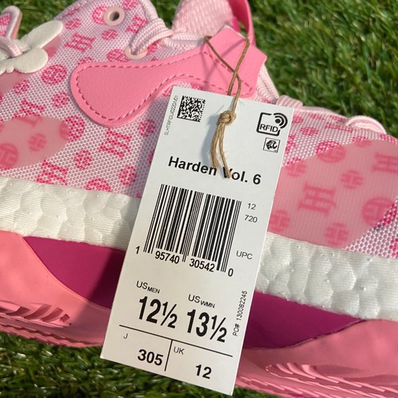 Adidas Harden Vol. 6 Monogram Pink White Basketball Shoes GW9033 Men\'s 12.5 NEW main image 4